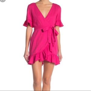 Pink wrap dress